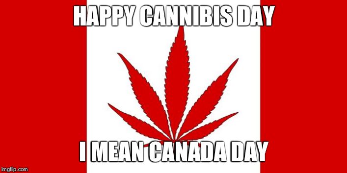 Canada Cannabis Flag | HAPPY CANNIBIS DAY; I MEAN CANADA DAY | image tagged in canada cannabis flag | made w/ Imgflip meme maker