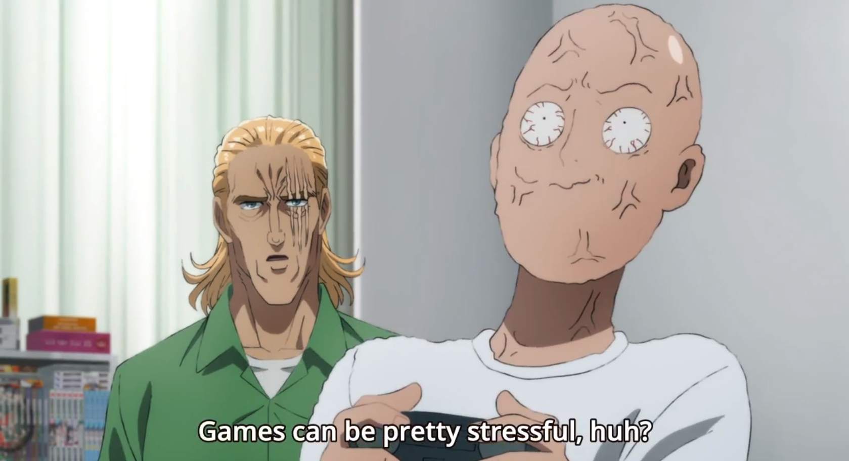 High Quality Saitama Stress on Games Blank Meme Template