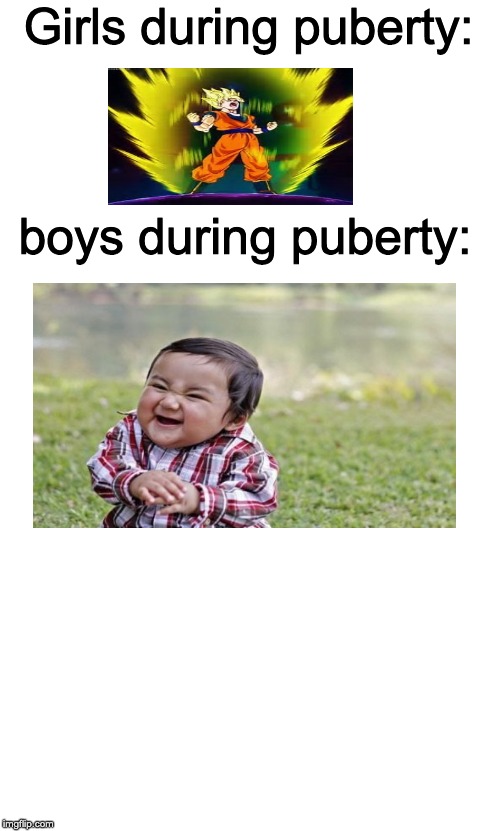 Girls vs Boys | Girls during puberty:; boys during puberty: | image tagged in starter pack | made w/ Imgflip meme maker