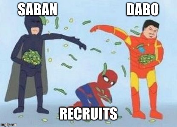 Pathetic Spidey Meme | SABAN                          DABO; RECRUITS | image tagged in memes,pathetic spidey | made w/ Imgflip meme maker