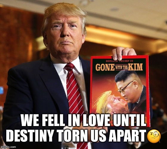 Gone With Then Kim | WE FELL IN LOVE UNTIL DESTINY TORN US APART🧐 | image tagged in kim jong un,donald trump,g20,we fell in love,lol,gone with the kim | made w/ Imgflip meme maker