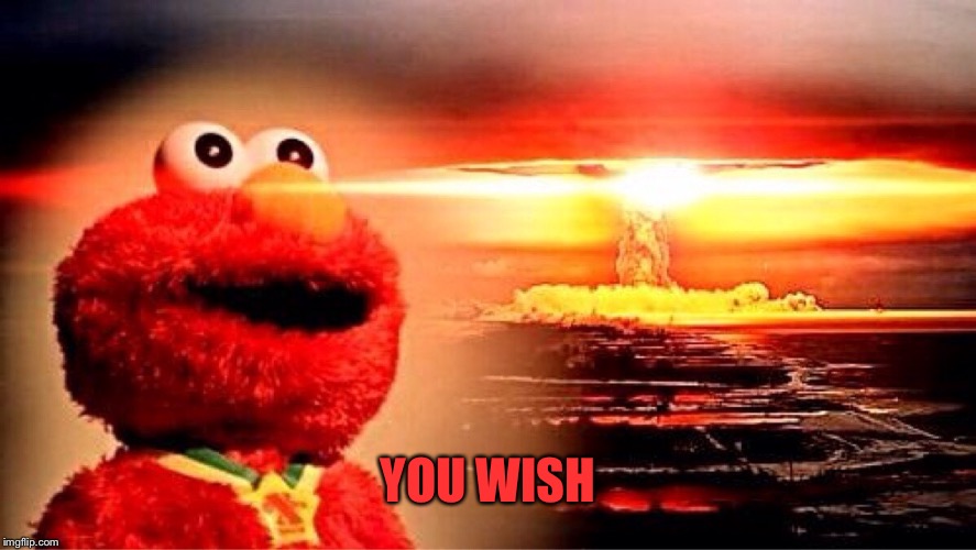 elmo nuclear explosion | YOU WISH | image tagged in elmo nuclear explosion | made w/ Imgflip meme maker