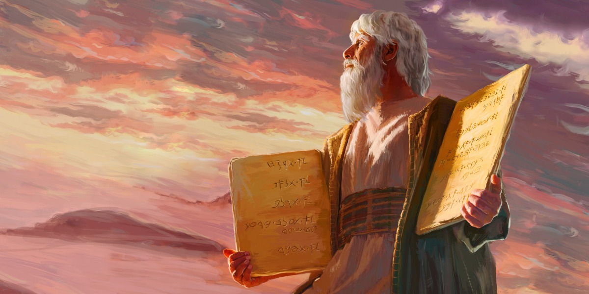 Moses with the Ten Commandments Blank Meme Template