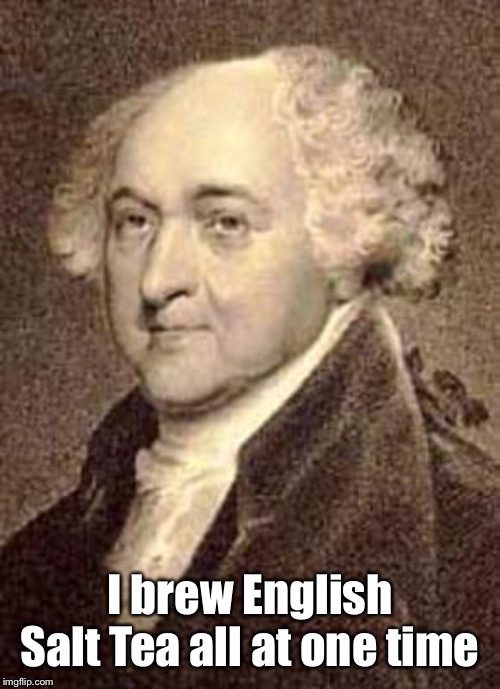 John Adams | I brew English Salt Tea all at one time | image tagged in john adams | made w/ Imgflip meme maker
