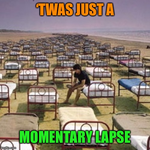 ‘TWAS JUST A MOMENTARY LAPSE | made w/ Imgflip meme maker