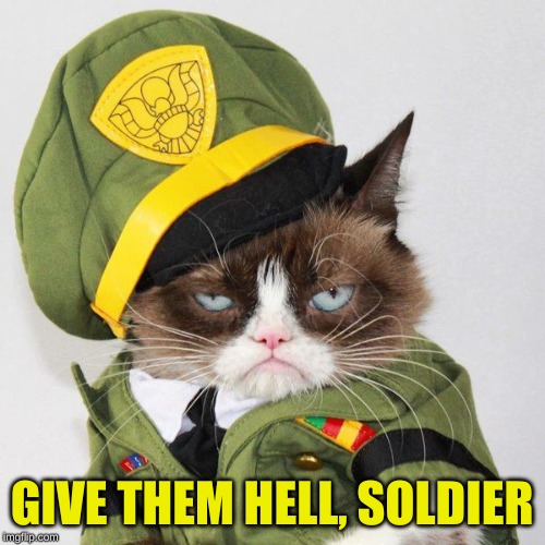 GIVE THEM HELL, SOLDIER | made w/ Imgflip meme maker