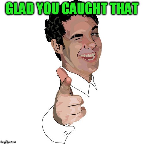 wink | GLAD YOU CAUGHT THAT | image tagged in wink | made w/ Imgflip meme maker