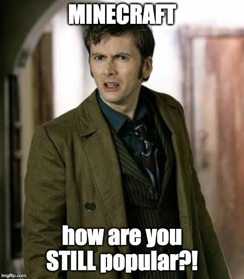 doctor who is confused | MINECRAFT; how are you STILL popular?! | image tagged in doctor who is confused | made w/ Imgflip meme maker