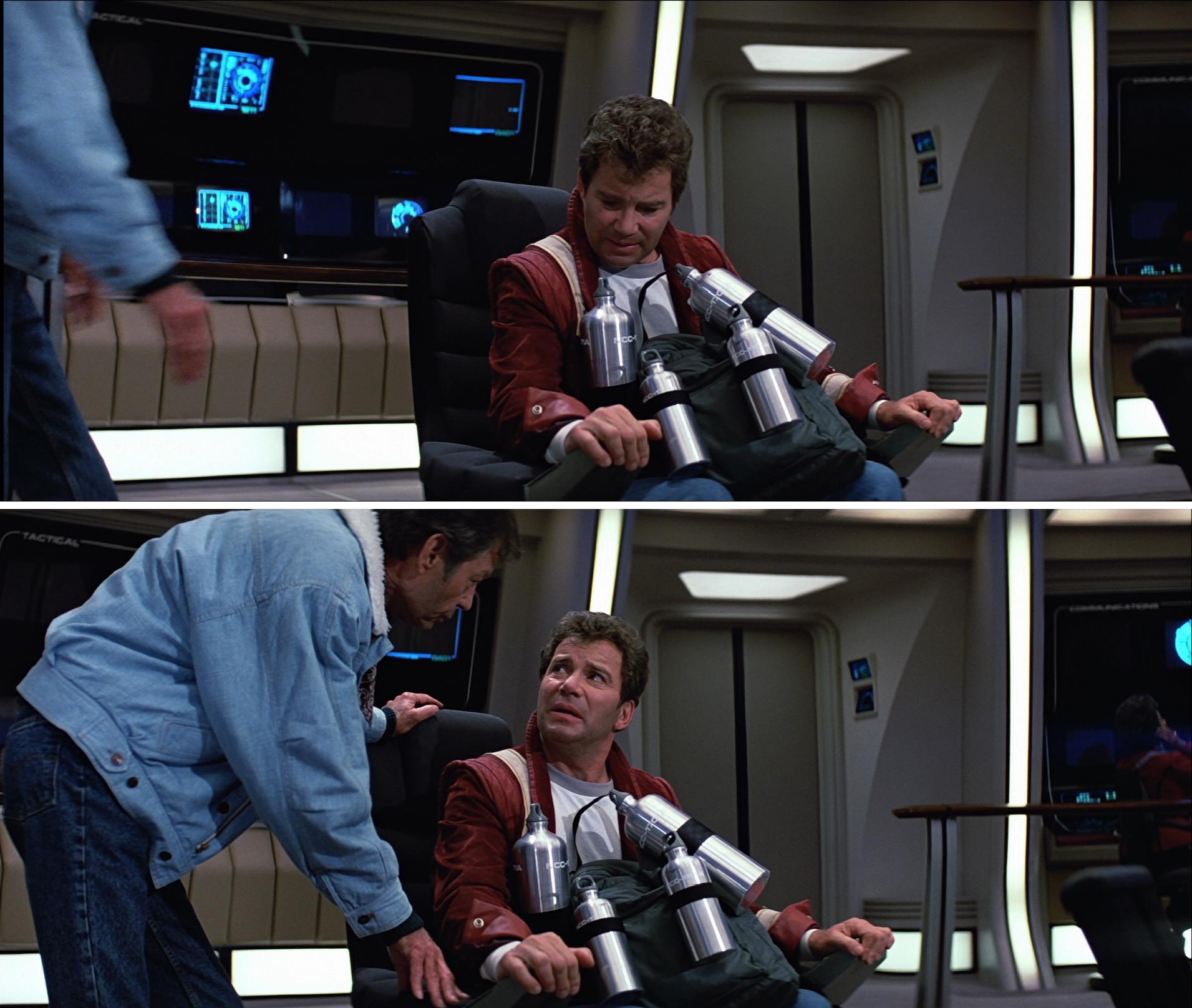 High Quality Kirk McCoy Star Trek Chair Blank Meme Template