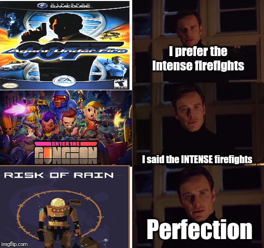 perfection | I prefer the intense firefights; I said the INTENSE firefights; Perfection | image tagged in perfection | made w/ Imgflip meme maker