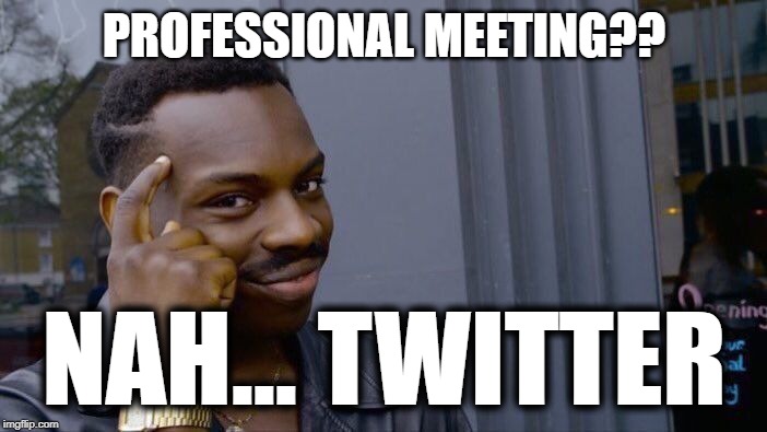 Roll Safe Think About It Meme | PROFESSIONAL MEETING?? NAH... TWITTER | image tagged in memes,roll safe think about it | made w/ Imgflip meme maker