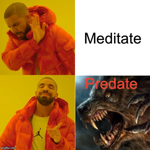 Drake Hotline Bling Meme | Meditate Predate | image tagged in memes,drake hotline bling | made w/ Imgflip meme maker