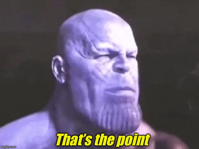 MadTitan WTF | That’s the point | image tagged in madtitan wtf | made w/ Imgflip meme maker