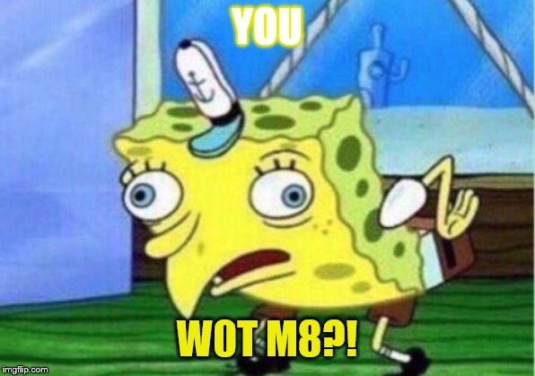 You W0t M8?! | YOU; W0T M8?! | image tagged in memes,mocking spongebob,fun,repost | made w/ Imgflip meme maker