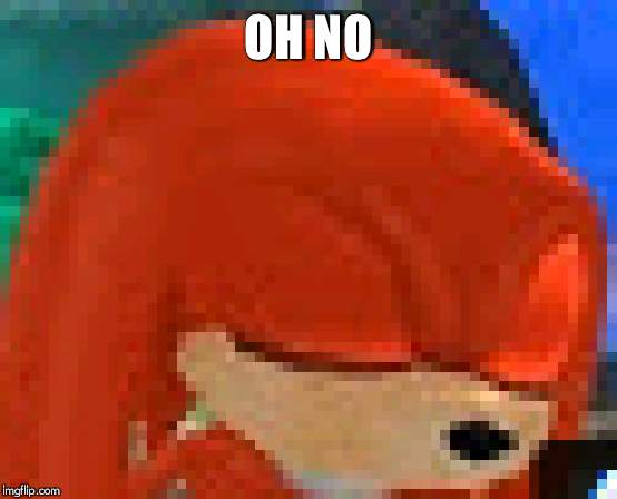 knuckles | OH NO | image tagged in knuckles | made w/ Imgflip meme maker