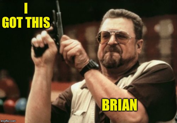 Am I The Only One Around Here Meme | I GOT THIS BRIAN | image tagged in memes,am i the only one around here | made w/ Imgflip meme maker