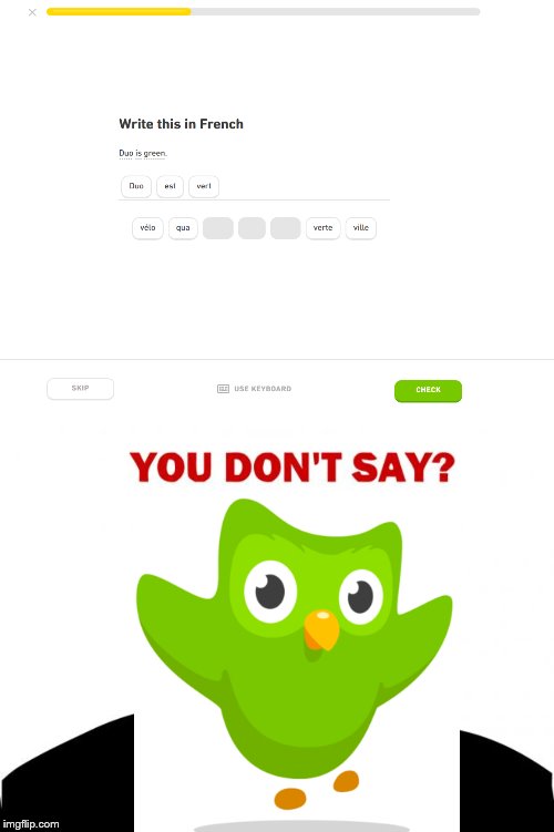 image tagged in memes,you don't say,duo is green | made w/ Imgflip meme maker
