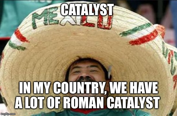 mexican word of the day | CATALYST; IN MY COUNTRY, WE HAVE A LOT OF ROMAN CATALYST | image tagged in mexican word of the day | made w/ Imgflip meme maker