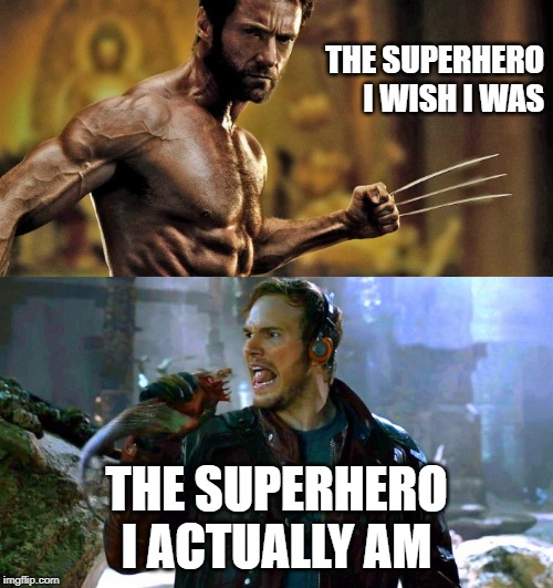 THE SUPERHERO I WISH I WAS; THE SUPERHERO I ACTUALLY AM | made w/ Imgflip meme maker