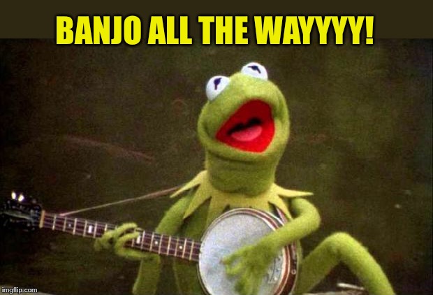 Why Kermit Banjo | BANJO ALL THE WAYYYY! | image tagged in why kermit banjo | made w/ Imgflip meme maker