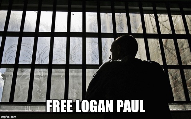 Man In Jail | FREE LOGAN PAUL | image tagged in man in jail | made w/ Imgflip meme maker