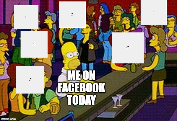 The Great Photo Crash of 2019 | ME ON FACEBOOK TODAY | image tagged in homer bar | made w/ Imgflip meme maker