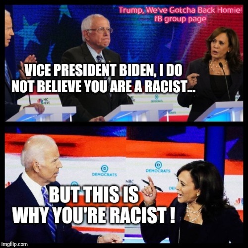 Kamala Harris Attacks Joe Biden on Racism | image tagged in vice president joe biden,senator kamala harris,debate,2020,cnn,msnbc | made w/ Imgflip meme maker