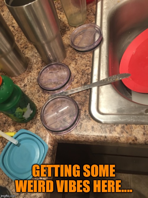 Utensils | GETTING SOME WEIRD VIBES HERE.... | image tagged in knife,kitchen,sink | made w/ Imgflip meme maker