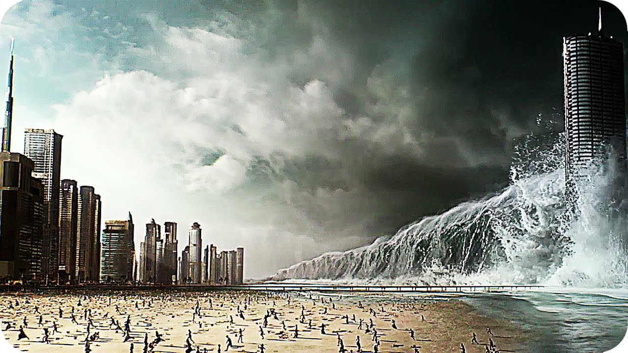 Tidal Wave Destroying Beach or City Blank Meme Template
