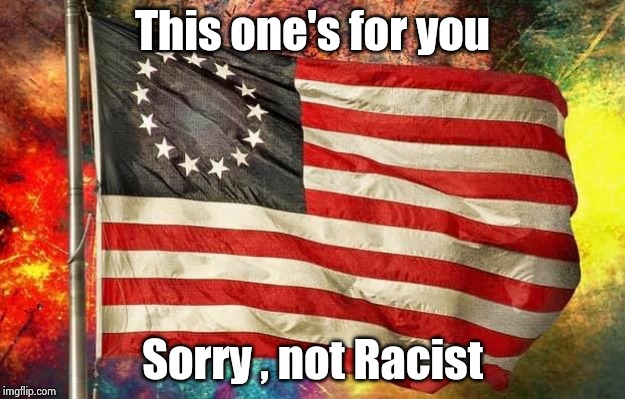 Betsy Ross Flag | This one's for you Sorry , not Racist | image tagged in betsy ross flag | made w/ Imgflip meme maker