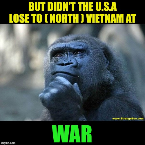 Deep Thoughts | BUT DIDN’T THE U.S.A LOSE TO ( NORTH ) VIETNAM AT WAR | image tagged in deep thoughts | made w/ Imgflip meme maker
