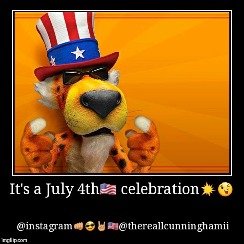 It's a July 4th?? celebration?? | @instagram?????@thereallcunninghamii | image tagged in funny,demotivationals | made w/ Imgflip demotivational maker