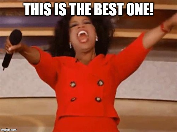 oprah | THIS IS THE BEST ONE! | image tagged in oprah | made w/ Imgflip meme maker