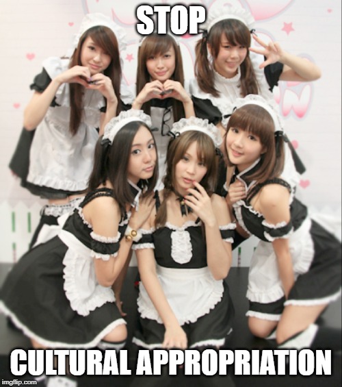 Japanese Maids | STOP; CULTURAL APPROPRIATION | image tagged in japanese maids | made w/ Imgflip meme maker