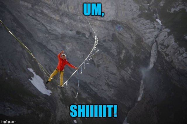 Wtf is he supposed to be doing? | UM, SHIIIIIT! | image tagged in boardless rock surfing | made w/ Imgflip meme maker