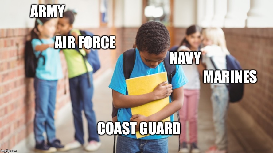 Children Being Mean | ARMY; AIR FORCE; NAVY; MARINES; COAST GUARD | image tagged in children being mean | made w/ Imgflip meme maker