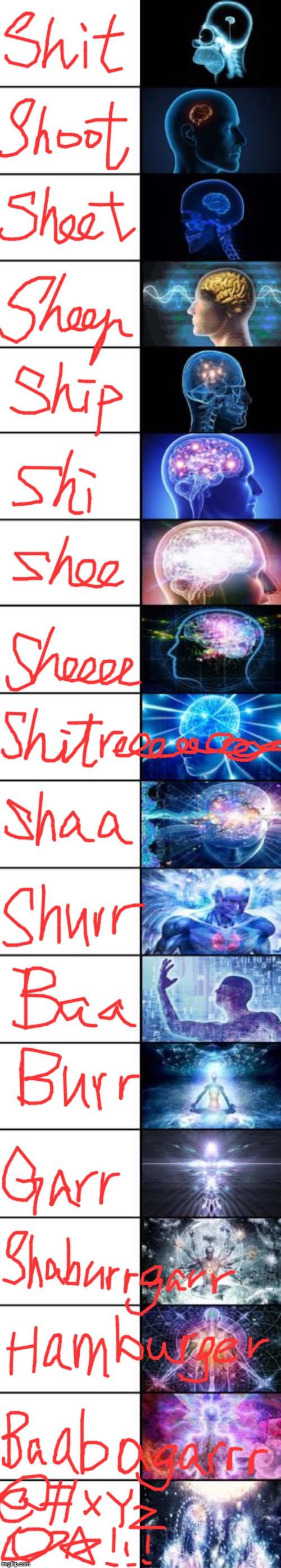 Got lazy, so I used the drawing tool. | image tagged in expanding brain longest version,memes,shit | made w/ Imgflip meme maker