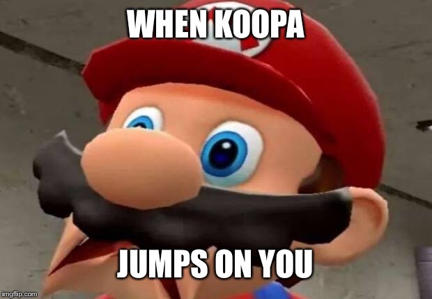 Mario WTF | WHEN KOOPA; JUMPS ON YOU | image tagged in mario wtf,mario,jump,dummy,enemy,lol | made w/ Imgflip meme maker