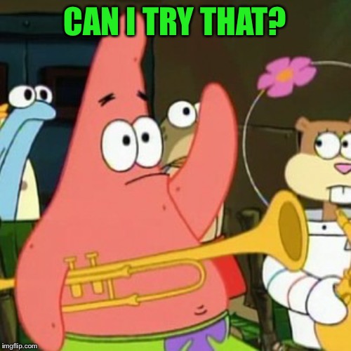 No Patrick Meme | CAN I TRY THAT? | image tagged in memes,no patrick | made w/ Imgflip meme maker