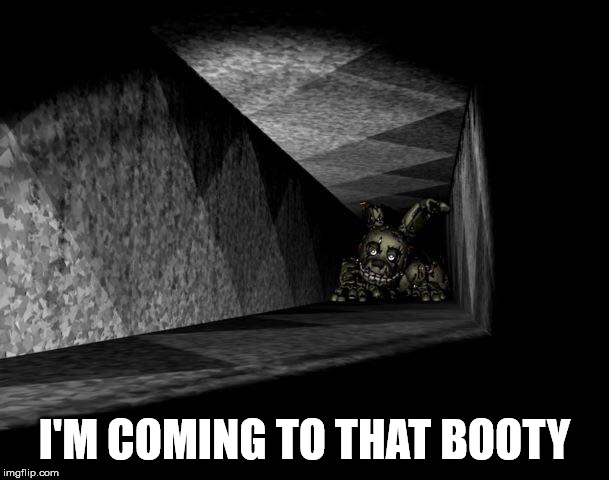 FnAF 3 | I'M COMING TO THAT BOOTY | image tagged in fnaf 3 | made w/ Imgflip meme maker