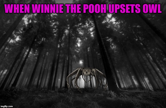 don't run a fowl of the law | WHEN WINNIE THE POOH UPSETS OWL | image tagged in don't run a fowl of the law | made w/ Imgflip meme maker