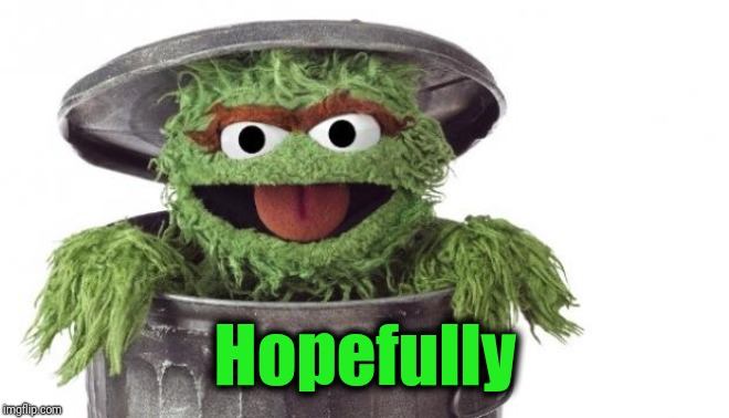 Oscar trashcan Sesame street | Hopefully | image tagged in oscar trashcan sesame street | made w/ Imgflip meme maker