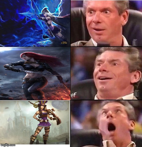 League of Legendarily Attractive Women | image tagged in vince mcmahon | made w/ Imgflip meme maker