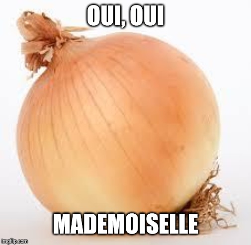 French Onion | OUI, OUI; MADEMOISELLE | image tagged in onion | made w/ Imgflip meme maker