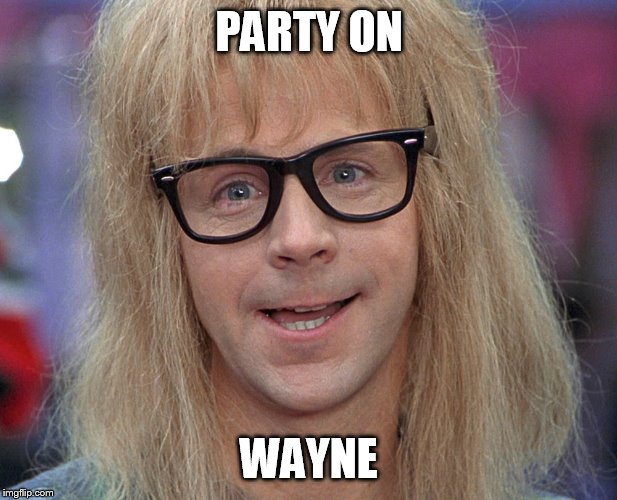 PARTY ON WAYNE | made w/ Imgflip meme maker