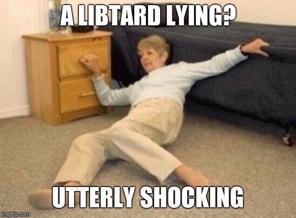 woman falling in shock | A LIBTARD LYING? UTTERLY SHOCKING | image tagged in woman falling in shock | made w/ Imgflip meme maker