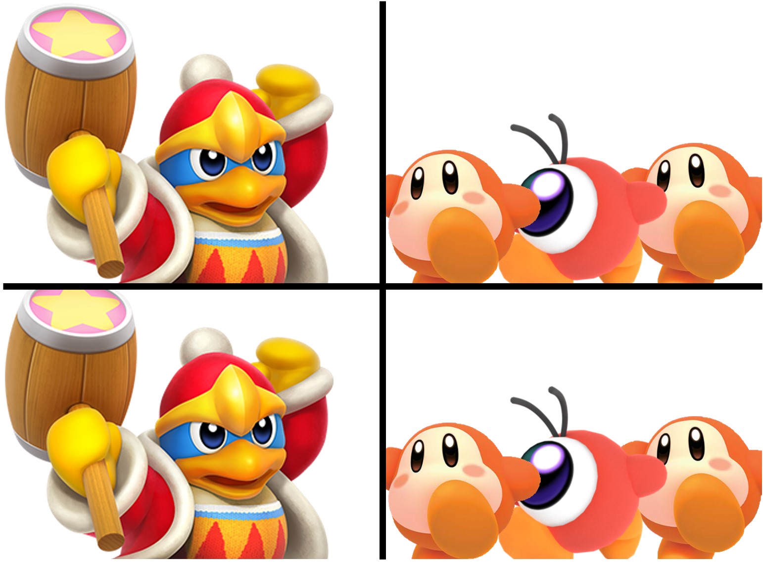 High Quality King Dedede What Do We Want Blank Meme Template