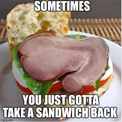 Hot dog? | SOMETIMES; YOU JUST GOTTA TAKE A SANDWICH BACK | image tagged in hot dog,nope,penis | made w/ Imgflip meme maker