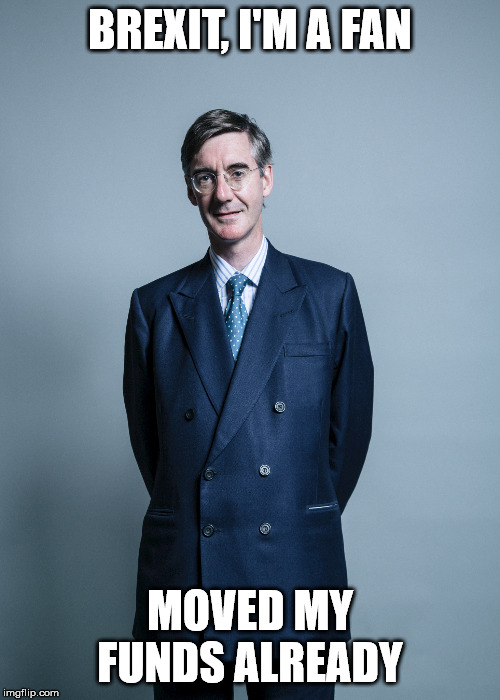 Jacob Rees-Mogg | BREXIT, I'M A FAN; MOVED MY FUNDS ALREADY | image tagged in jacob rees-mogg | made w/ Imgflip meme maker