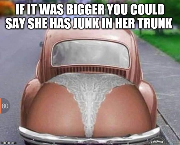 IF IT WAS BIGGER YOU COULD SAY SHE HAS JUNK IN HER TRUNK | made w/ Imgflip meme maker